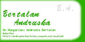 bertalan andruska business card